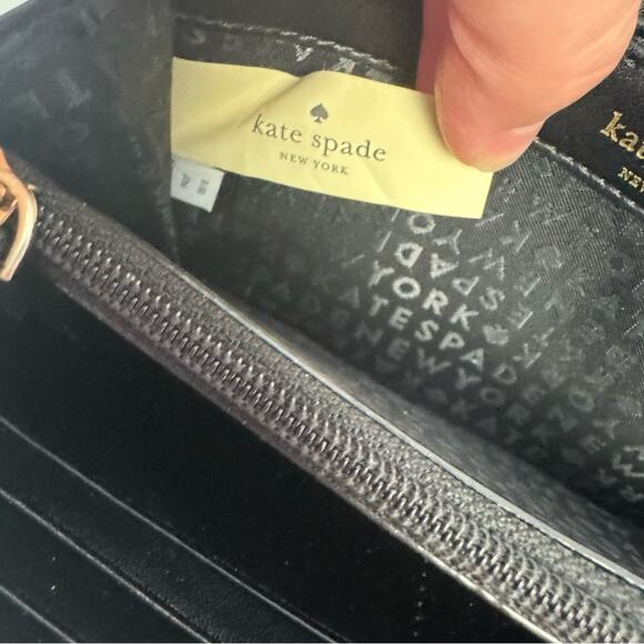 Kate Spade Needa Run Wild Meow Cheetah Leather Large Zippered Wallet - Picture 5 of 8